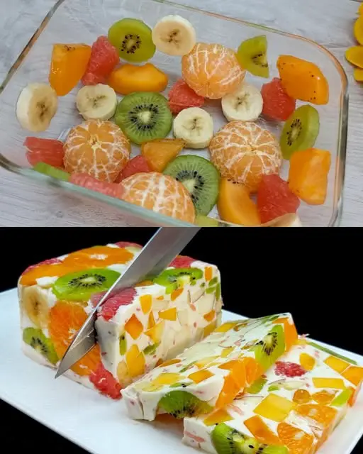 Bare melk og frukt  – Deilig og sunn dessert uten gelatin, klar på 5 minutter!
