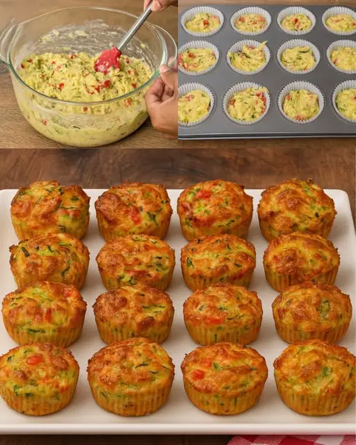 Sunne paprika- og zucchinimuffins