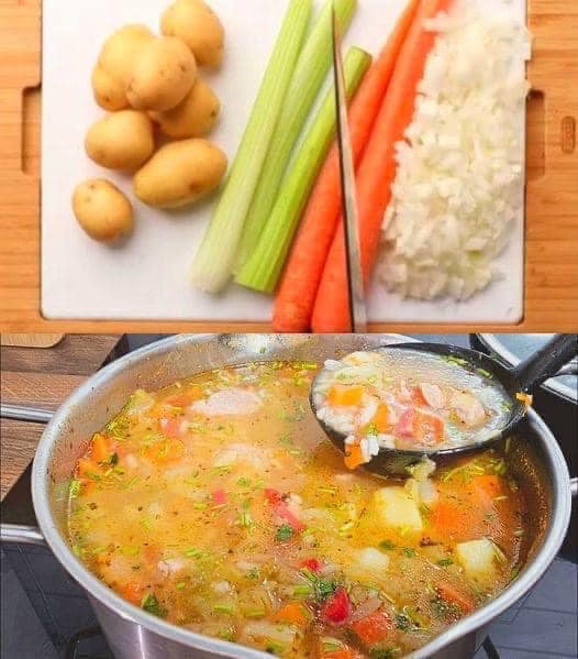 Jo mer du spiser, desto mer går du ned i vekt. Mirakelsuppe 1 løk, hakket 2 purre, hakket 2 stilker selleri, hakket