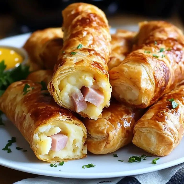 Sprø sigarer med potetmos, skinke og ost